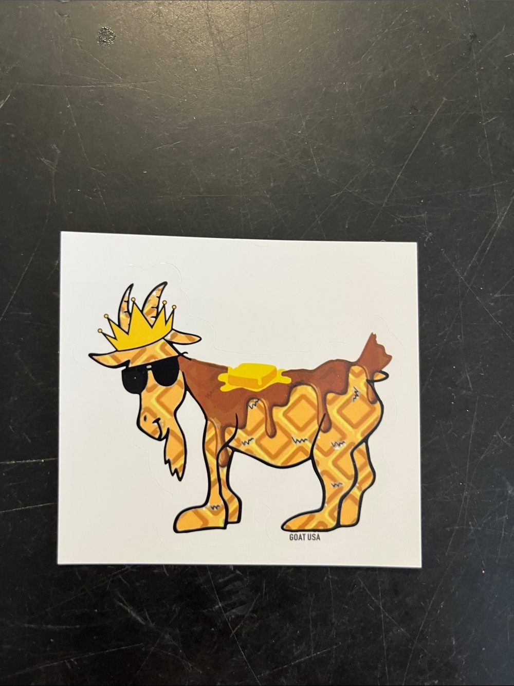 GOAT USA Kids Sticker - Yellow & Brown Goat with Crown